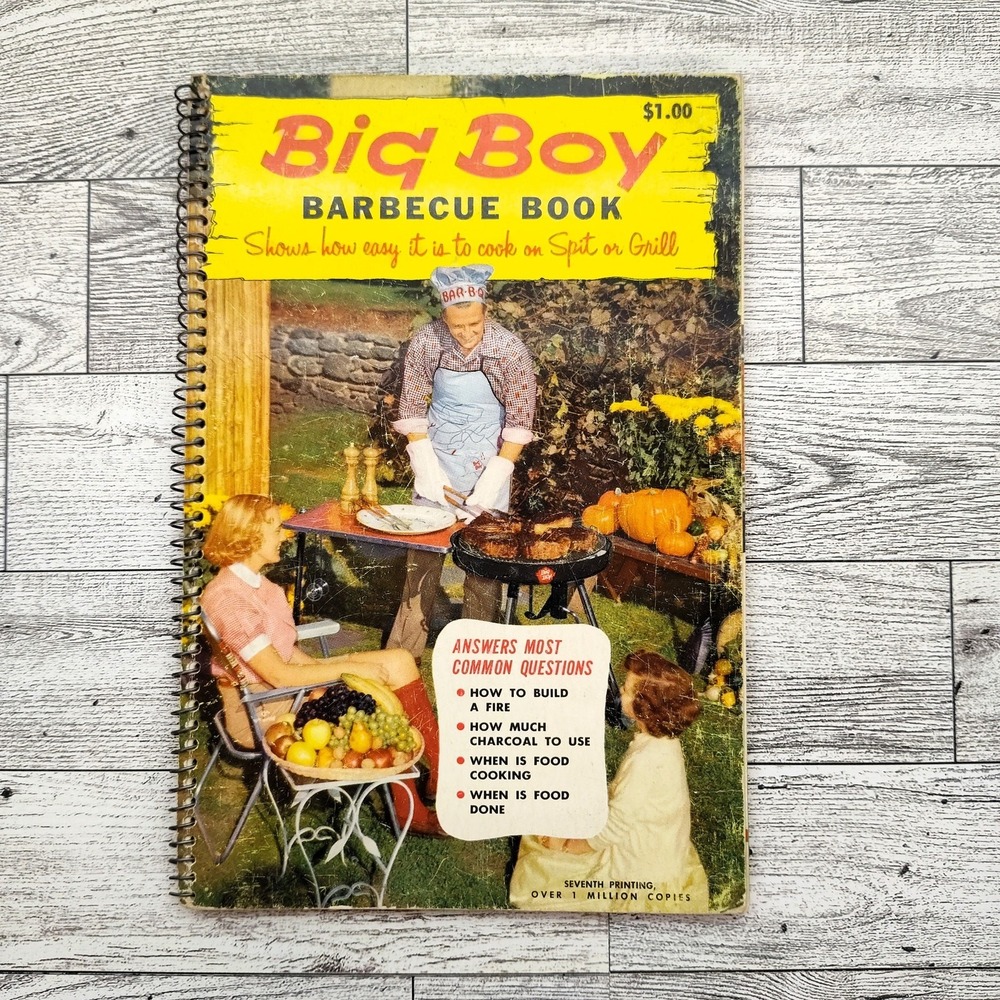 Big Boy Barbecue Book 1960 Vintage BBQ Cookbook Spiral Bound Outdoor‎ Cooking